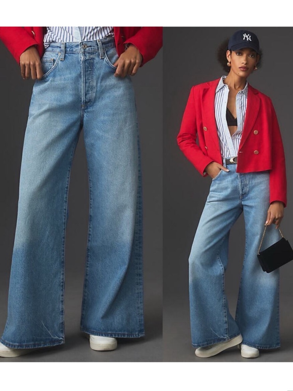 Citizens of Humanity Medium Blue Wide-Leg Jeans Sz 33 Like New